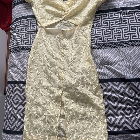 Forever 21 yellow plaid summer midi dress - Picture 4 of 7